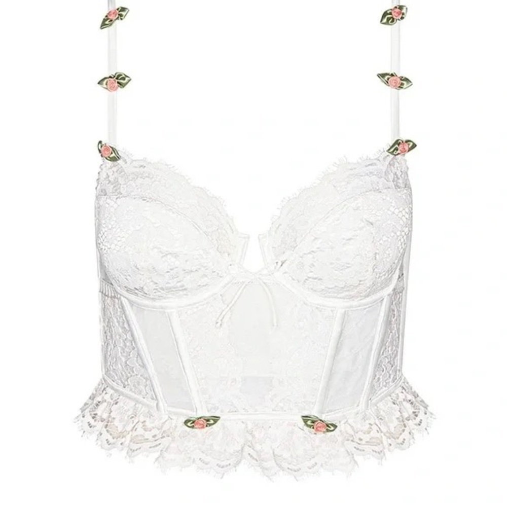Chantilly Lace Bustier (Ivory, Size L)